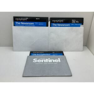 Springboard 5.25 Floppy Disk (3) The Newsroom / Clip Art Collection IBM PC 1984